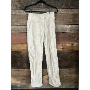 LULULEMON DANCE STUDIO PANTS 6 BONE MID RISE STRETCH LINED 28” Inseam